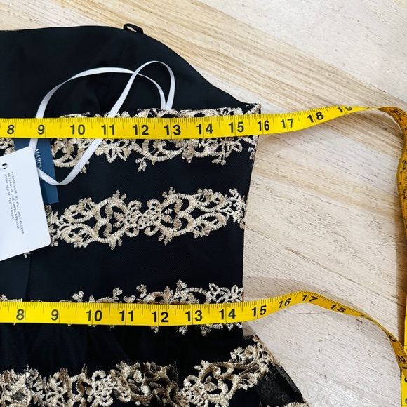 MARCHESA Metallic Filigree Midi Dress NEW - Picture 8 of 9